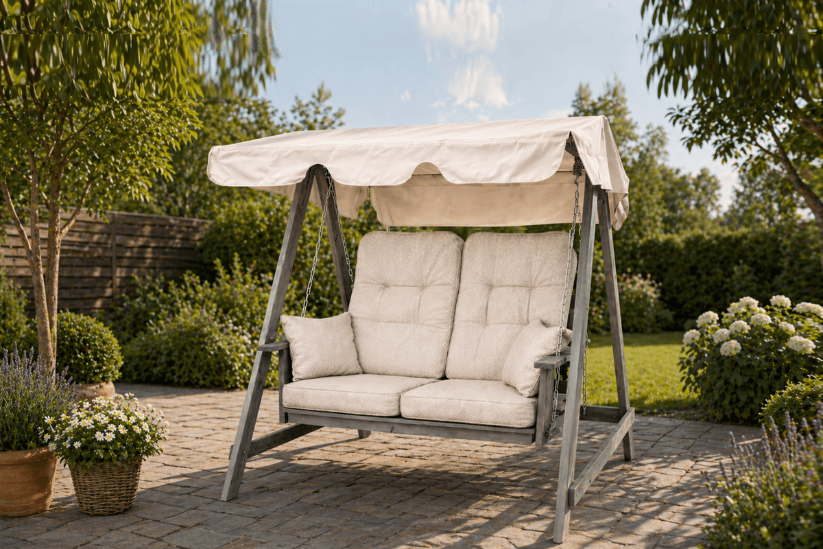Mellby Duo hammock m/tak - grå/beige