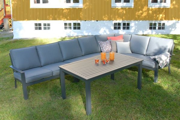 Hovedbilde Arena Mega hjørnesofa sett m/puter+spisebord - antrasittgrå/mineralgrå