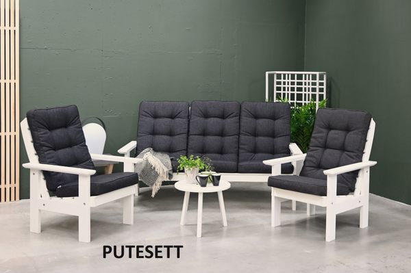 Bilde av Texas Høy putesett 3+1+1 - design Melangesort, 5 puter 
