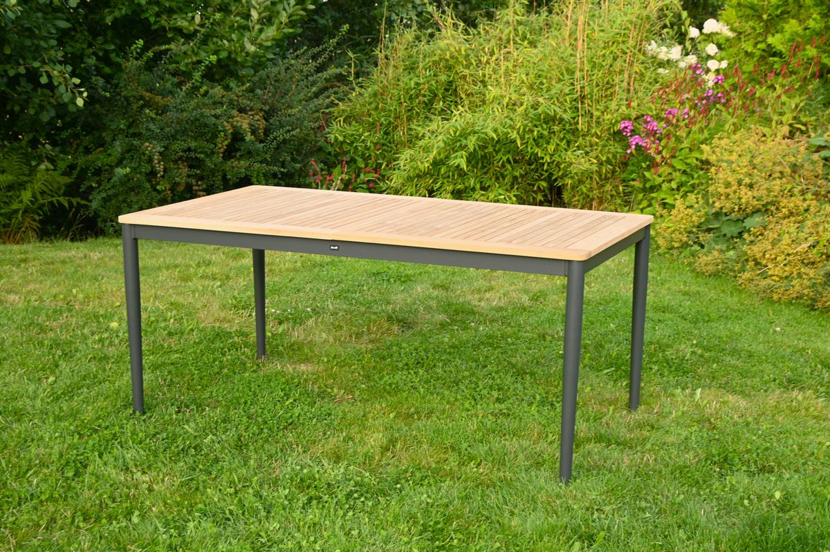 Figaro sett 6 stabelbare stoler+uttrekksbord - teak