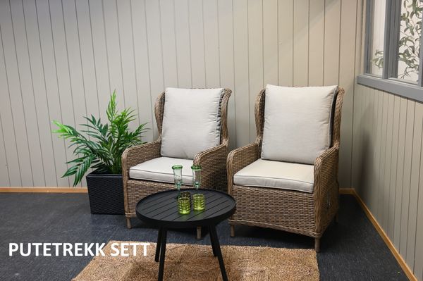 Hovedbilde Support putetrekk sett til hvilestolsett - design Lys kalkbeige, 4 putetrekk