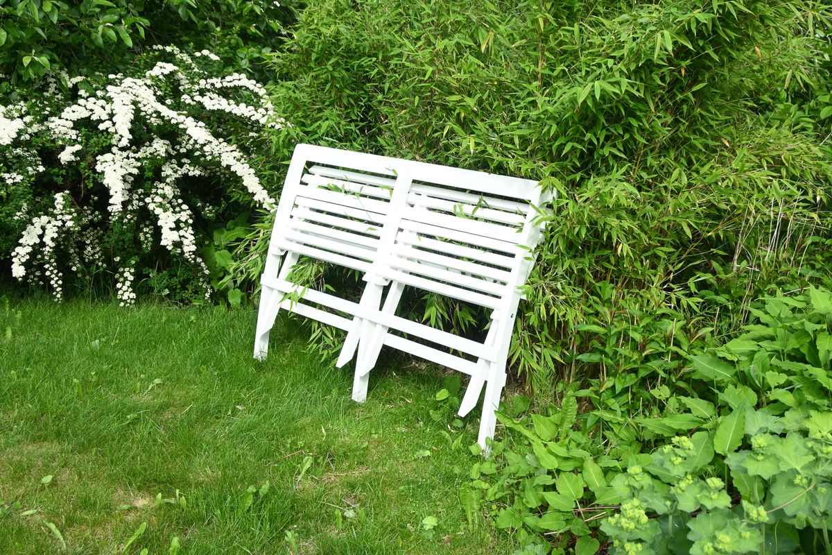 Torpet sett klappbenk+bord - hvit
