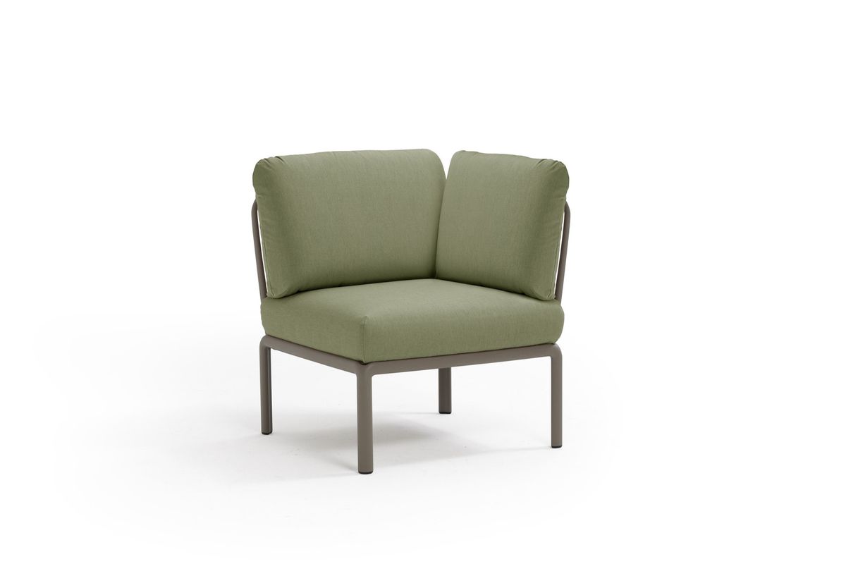 Nardi Komodo hjørnemodul m/puter - gråbeige/jungelgrønn