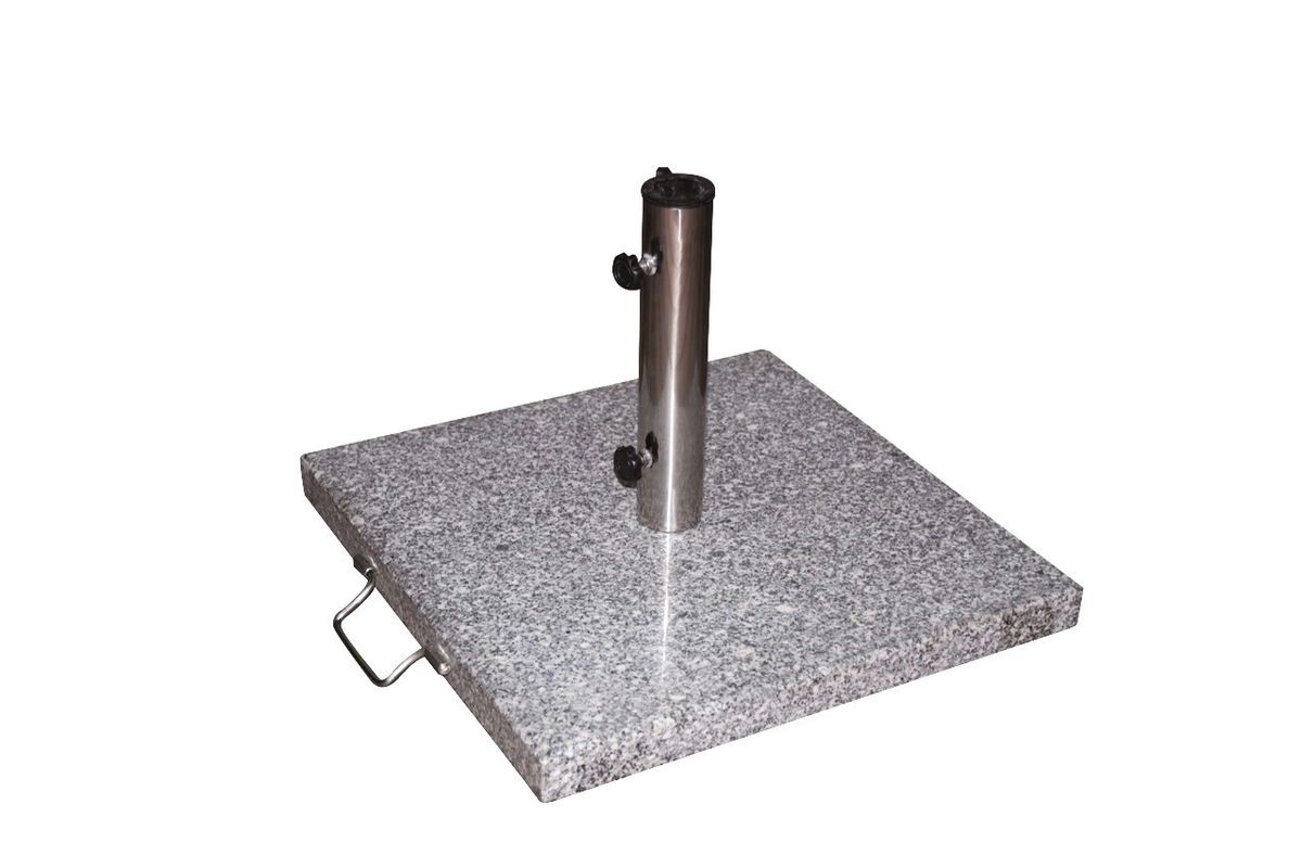 Granitt 35 kg parasollfot m/håndtak - lys gråmelert