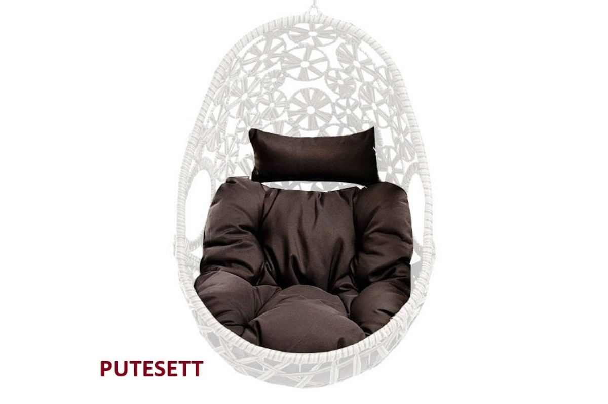 Bali putesett til hengestol - design Nougatbrun, 2 puter