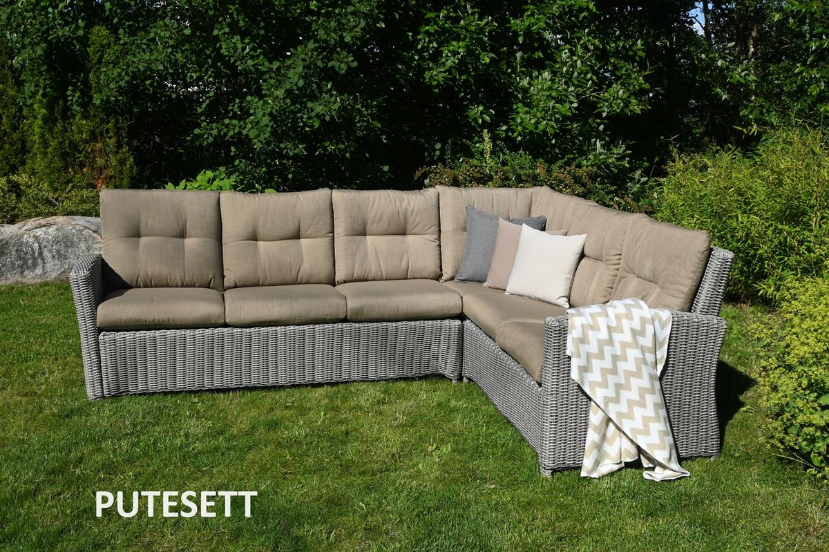Support 56 putesett for hjørnesofa - hampbeige, 13 puter