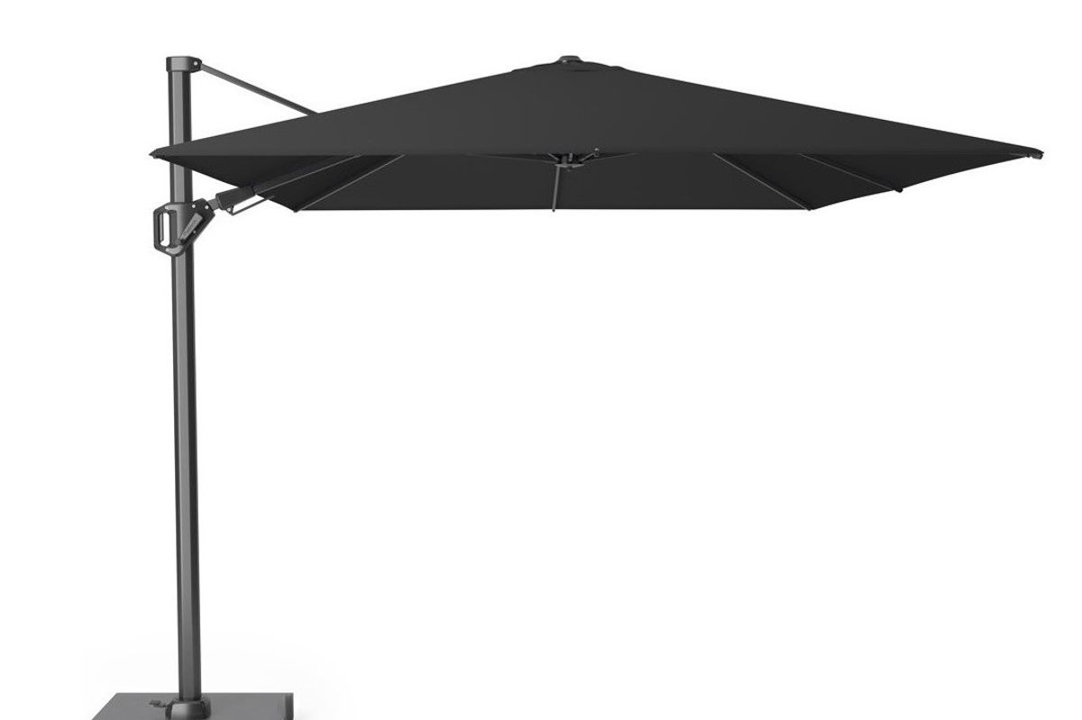 Platinum Challenger T2 Premium hengeparasoll 300x300 cm m/kryssfot - sortskimmer