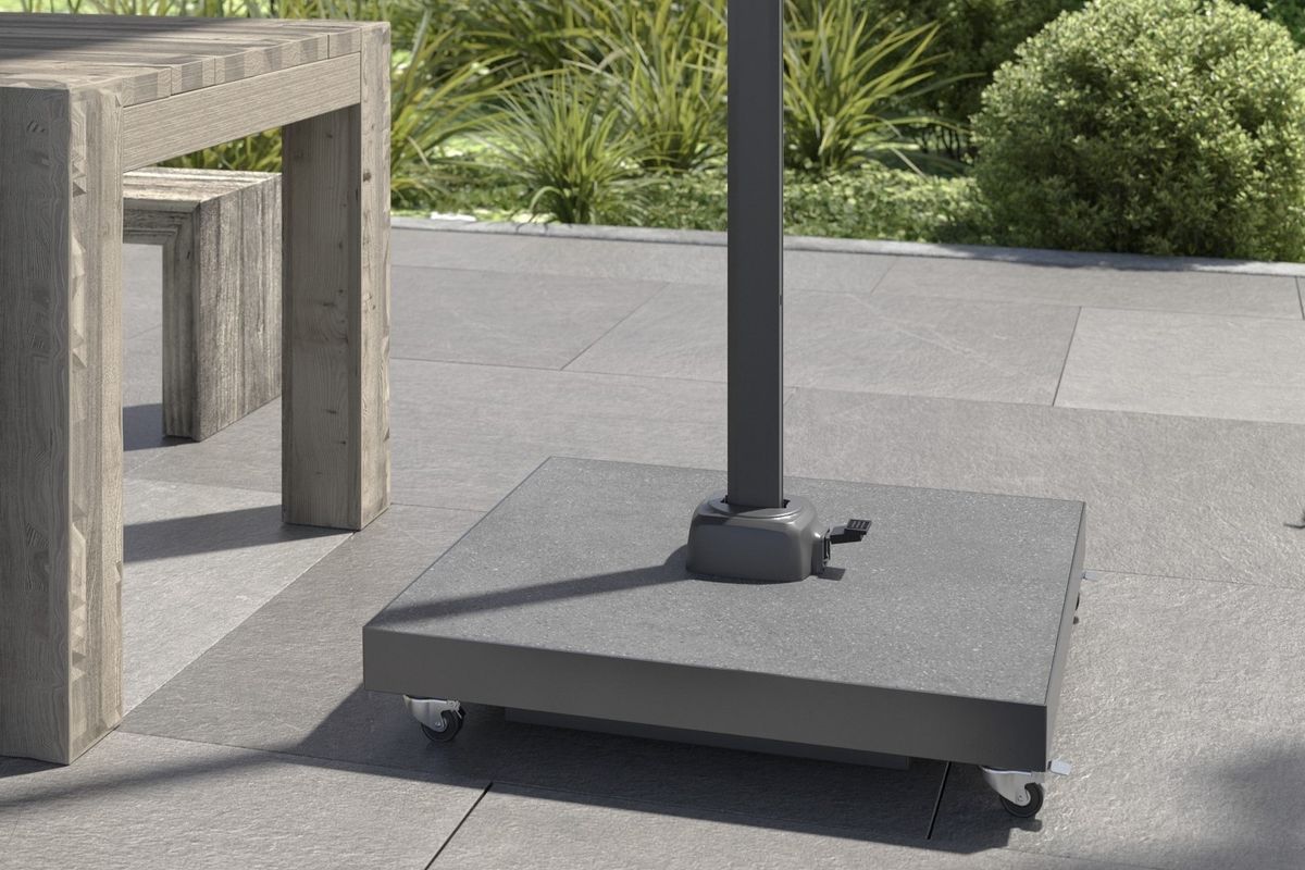 Platinum Challenger T2 Premium hengeparasoll 300x300 cm m/Ceramica fot - sortskimmer
