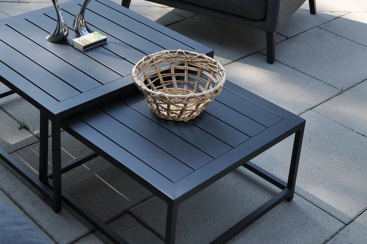 Fritab Easy bordsett - sort, 2 bord 