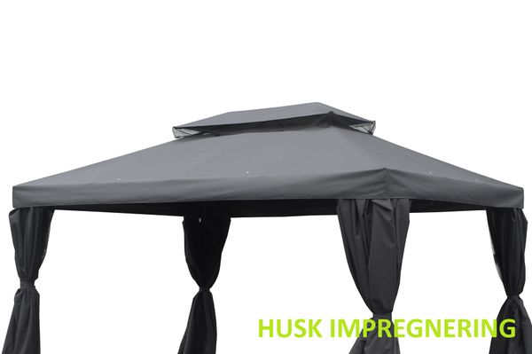 Hovedbilde Oxford tak m/topphatt til 3x4 m paviljong - mørk grå