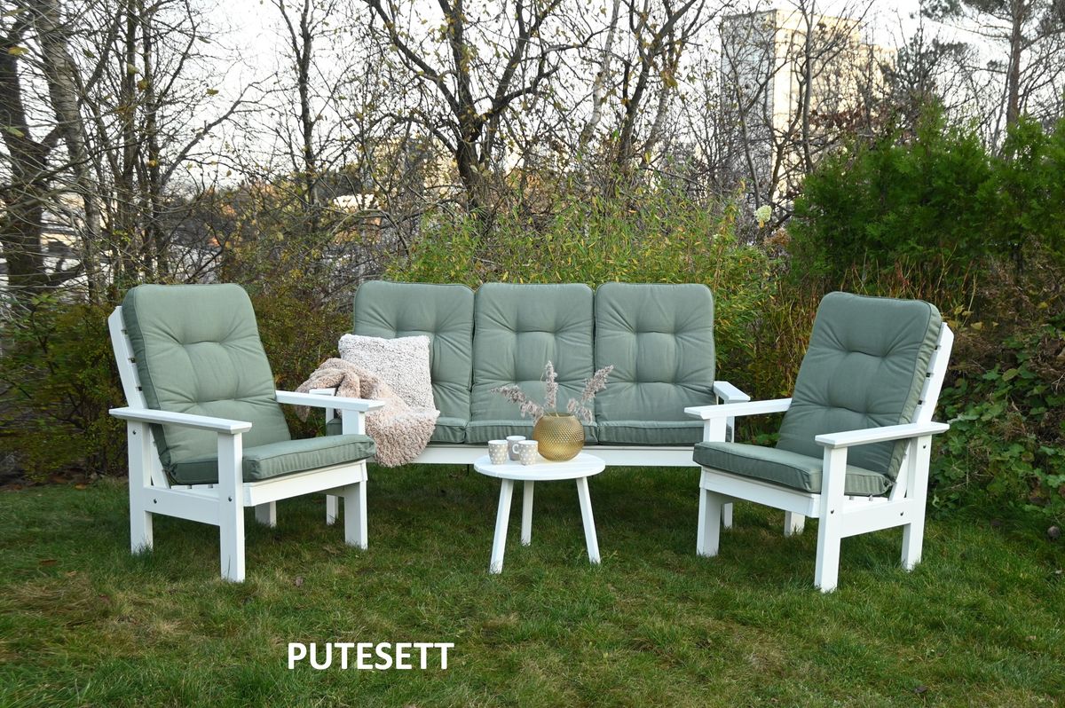 Iduna Høy putesett 3+1+1 - design Eføygrønn, 5 puter 
