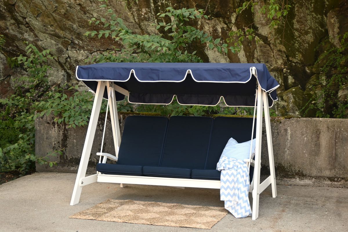 Dalom Typ hammock med tak - hvit/Navy tak