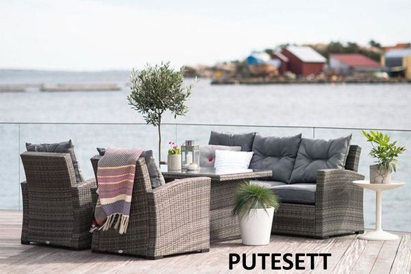 Hovedbilde Chania putesett 3+1+1 - design Grusgrå, 10 puter