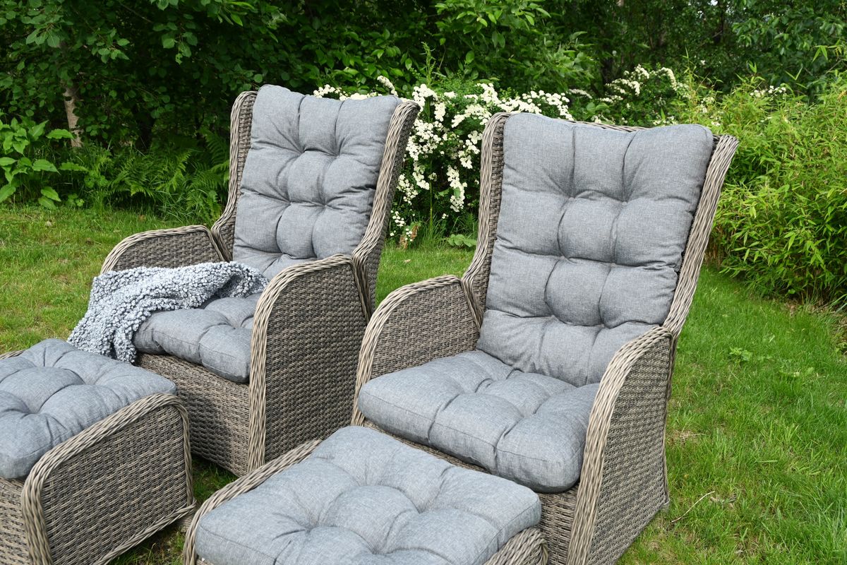 Allround Flock putesett til hvilestolsett - design Fibergrå, 4 puter