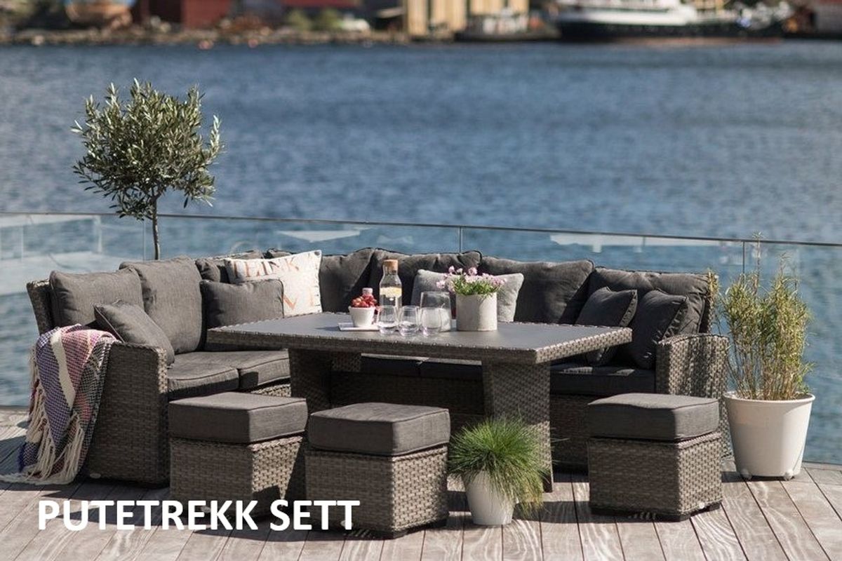 Palma 56 putetrekk sett til hjørnesofa+paller - design Grafittgrå, 20 puteterekk