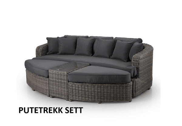 Hovedbilde  Puerto Banuz putetrekk sett til daybed - design Grafittgrå, 9 putetrekk