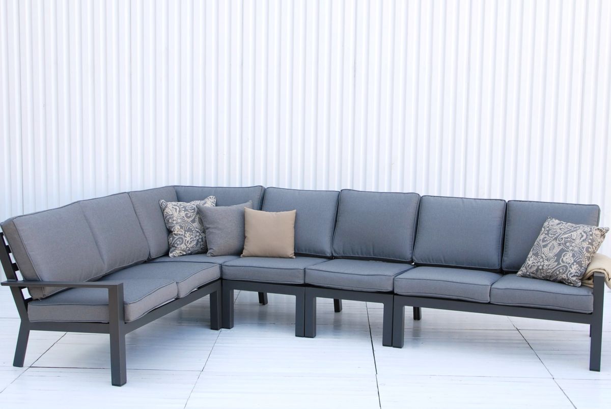 Arena Mega hjørnesofa sett m/puter+spisebord - antrasittgrå/mineralgrå